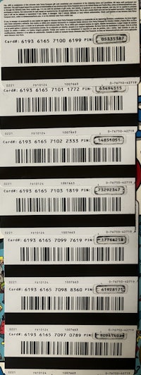 a group of bar codes on top of a piece of paper