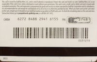 the back of a barcode label with a barcode on it