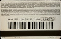 the back of a card with a barcode on it