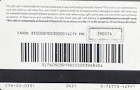 the back of a gift card with a barcode on it