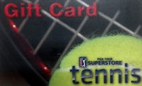 a tennis gift card with a tennis ball on it